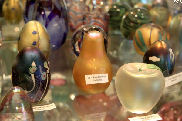 Glass objects by Grant Randolph Studios at Historical Glass Museum. Redlands, CA.