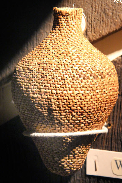 Miwuk Indian conical basket at Mariposa Museum. Mariposa, CA.