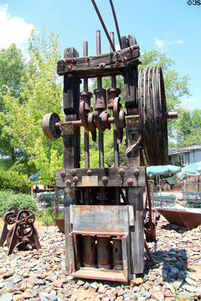 Gold mining stamp mill in Coulterville park on Main St. Coulterville, CA.