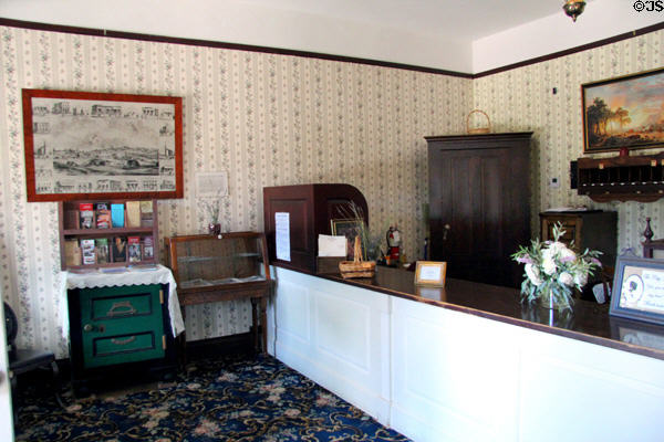 Lobby of City Hotel at Columbia State Historic Park. Columbia, CA.
