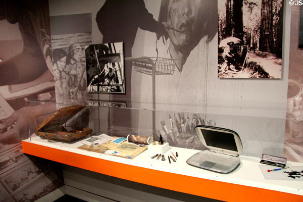 Display of various artistic tools at Oakland Museum of California. Oakland, CA.