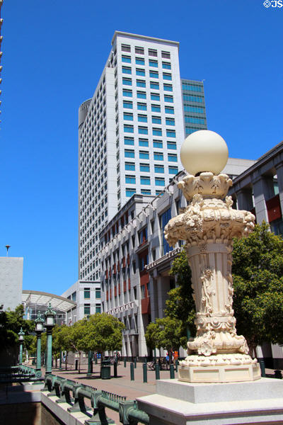 Elihu M. Harris State Office Building over Oakland City Center Mall. Oakland, CA.