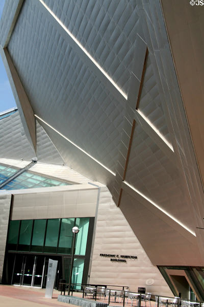 Titanium panels of 2006 addition to Denver Art Museum. Denver, CO.