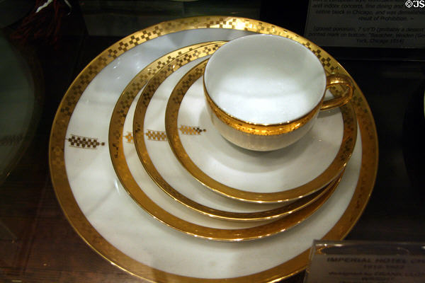 Tokyo Imperial Hotel China (1916-22) by Frank Lloyd Wright reissued by Noritake in 1990 at Kirkland Museum. Denver, CO.