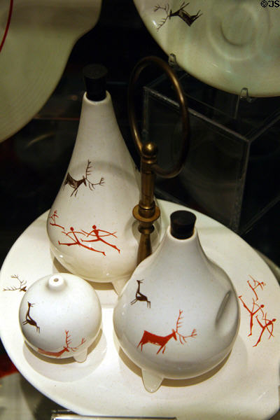 Primitive Pattern tableware (1955) by Viktor Schreckengost made by Salem China, OH at Kirkland Museum. Denver, CO.