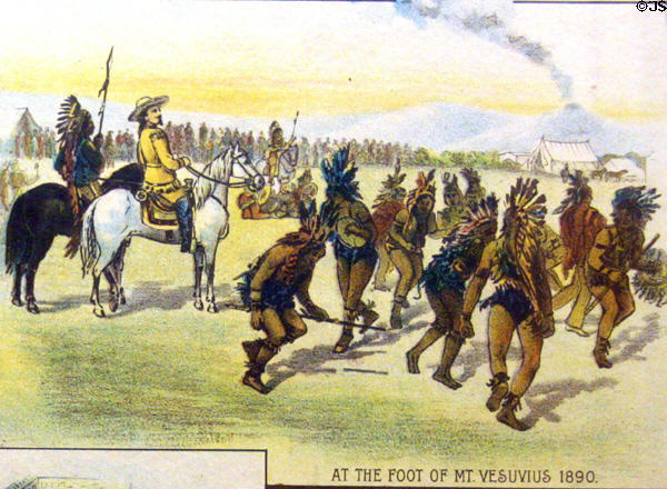 Cody at foot of Mt. Vesuvius, 1890, on Cody Scenes of Life poster. CO.