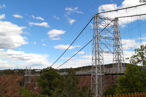 Towers & suspension cables of Royal Gorge Bridge. CO.