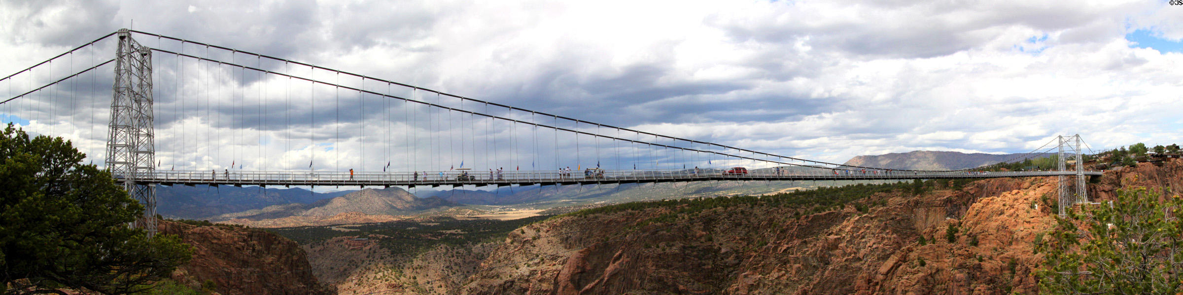 Panorama of Royal Gorge Bridge. CO.
