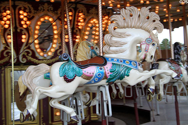 Horse with wild mane carousel animal at Royal Gorge. CO.