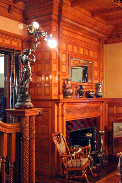 Entrance hall fireplace at Rosemount House Museum. Pueblo, CO.