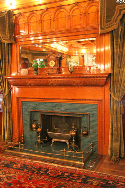 Dining room fireplace at Rosemount House Museum. Pueblo, CO.