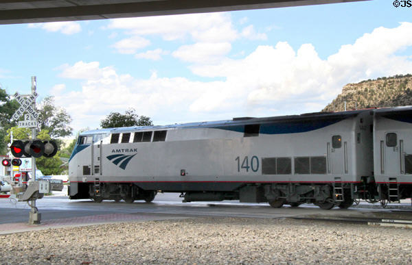 Amtrak locomotive passes through Trinidad. Trinidad, CO.