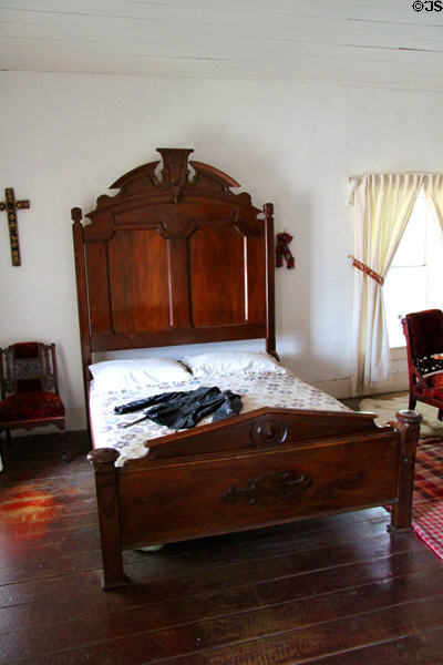 Wooden bedstead at Baca Adobe House. Trinidad, CO.