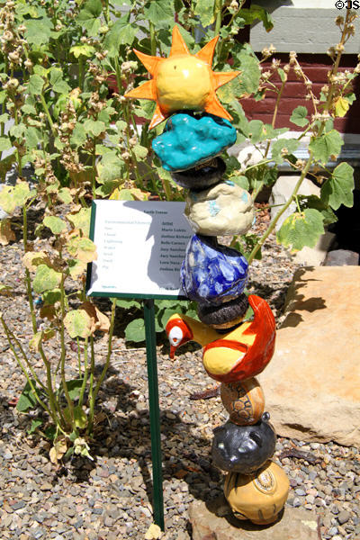 Earth Totem sculpture in garden at Trinidad History Museum. Trinidad, CO.