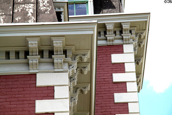 Italianate brackets of Frank Bloom Mansion. Trinidad, CO.