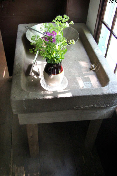 Stone sink at Thomas Griswold House. Guilford, CT.
