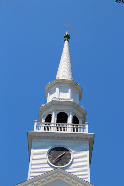 Clock tower of Guilford First Congregational Church. Guilford, CT.