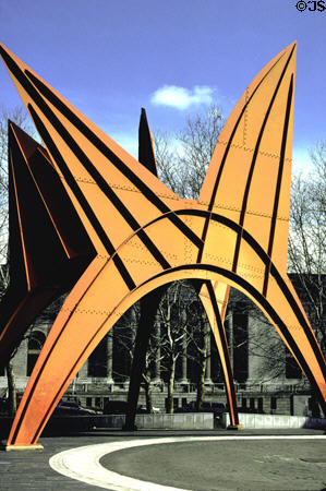 Stegosaurus stabile by Alexander Calder beside Wadsworth Atheneum Museum. Hartford, CT.