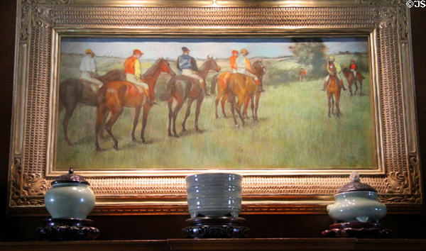 Jockeys painting (1886) by Edgar Degas over Ming & Song Dynasty porcelain at Hill-Stead Museum. Farmington, CT.