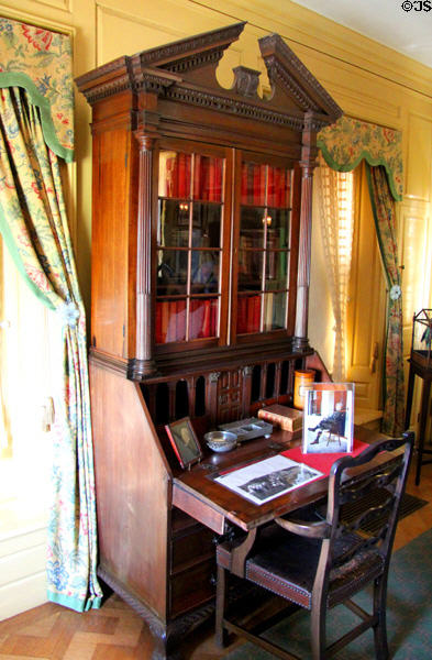 Georgian-style secretary (c1750-70) from England at Hill-Stead Museum. Farmington, CT.