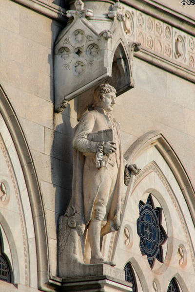 CT citizen Humphreys carved on facade of Connecticut State Capitol. Hartford, CT.