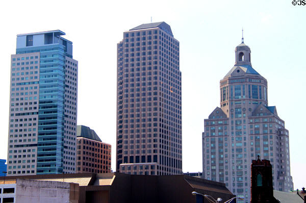 Hartford 21 (2006) (221 Trumbull St.), City Place (1984) (38 floors) (#1 Asylum St.) & Goodwin Square (1989) (30 floors) (#1 Ann St.). Hartford, CT.