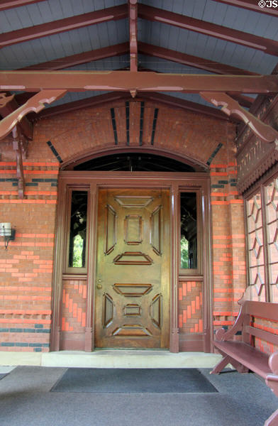 Front door of Mark Twain House. Hartford, CT.