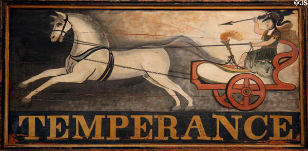 Temperance inn or tavern sign at Connecticut Historical Society. Hartford, CT.