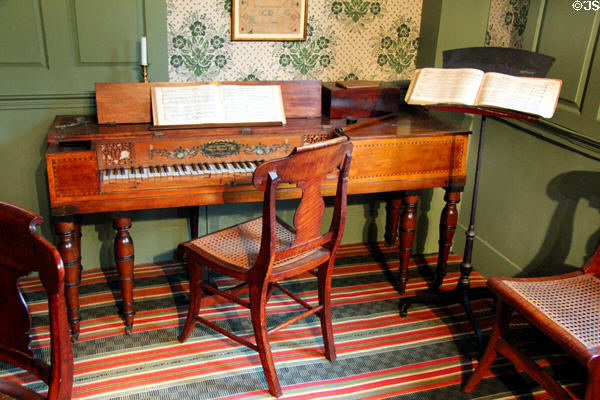 Square piano at Isaac Stevens House. Wethersfield, CT.