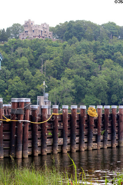 Gillette Castle State Park over Chester-Hadlyme Ferry docks. CT.