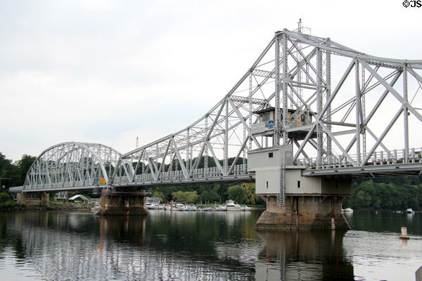 Route 82 swing bridge over Connecticut River at Haddam. East Haddam, CT.
