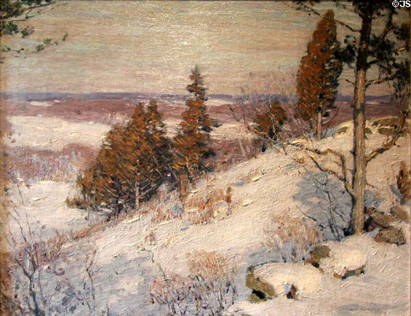 Snow Covered Hills painting by Everett L. Warner at Florence Griswold Museum. Old Lyme, CT.