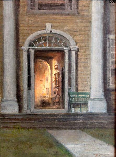 Griswold House at Old Lyme painting by Charles P. Gruppe at Florence Griswold Museum. Old Lyme, CT.