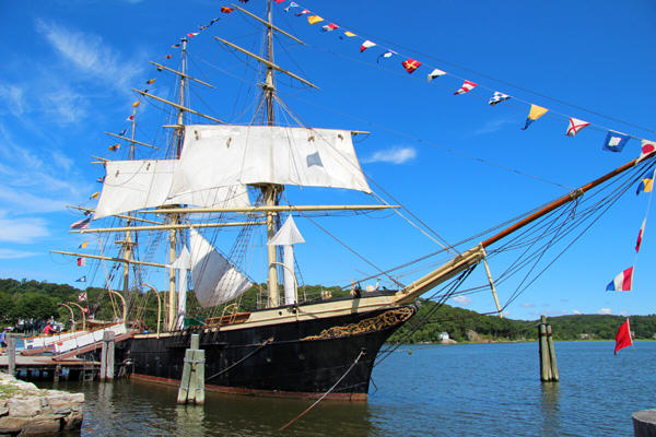 Joseph Conrad training ship (former Georg Stage built in Copenhagen) (1882) at Mystic Seaport. Mystic, CT.