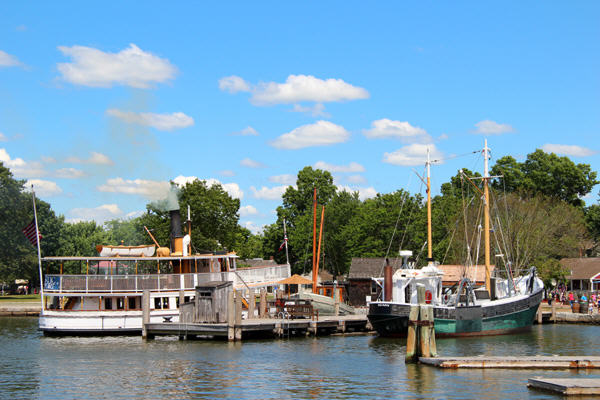 Sabino steamboat (1908) & Roann (1947) at Mystic Seaport. Mystic, CT.