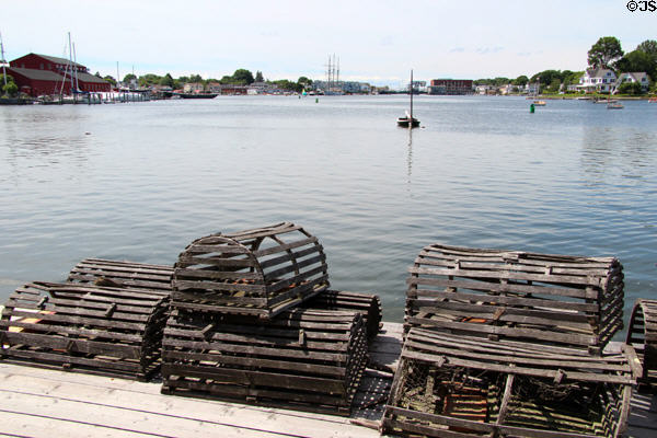 Lobster pots at Mystic Seaport. Mystic, CT.