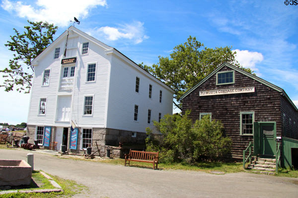 Charles Mallory Sailmaker & ship chandlery plus Plymouth Cordage Co. (1834) shops at Mystic Seaport. Mystic, CT.