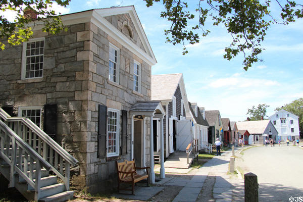 Mystic Seaport village streetscape. Mystic, CT.