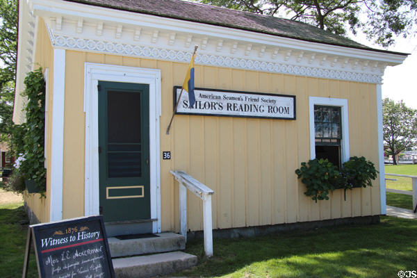 Seamen's Friend Society board & batten building at Mystic Seaport. Mystic, CT.