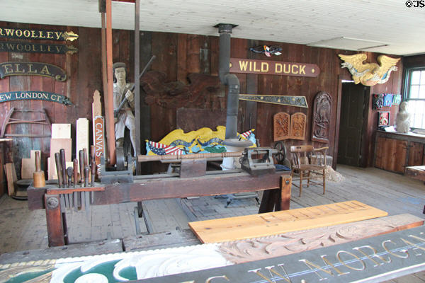 Shipcarver's Shop at Mystic Seaport. Mystic, CT.