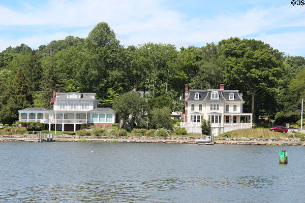 Houses opposite Mystic Seaport. Mystic, CT.