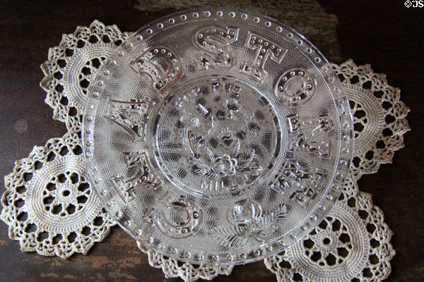 Pressed glass Gladstone for the million plate at Monte Cristo Cottage. New London, CT.