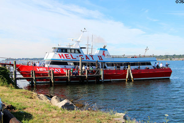 Excursion boat Hel-Cat II on Thames River. Groton, CT.