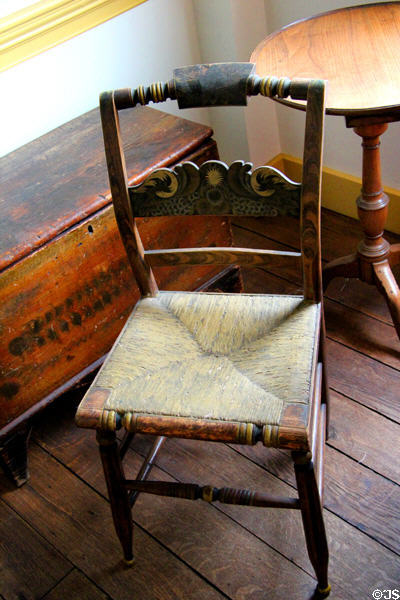 Caned side chair at Danbury Museum & Historical Society. Danbury, CT.