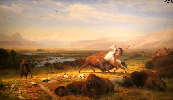 Last of the Buffalo painting (1888) by Albert Bierstadt at Corcoran Gallery of Art. Washington, DC.