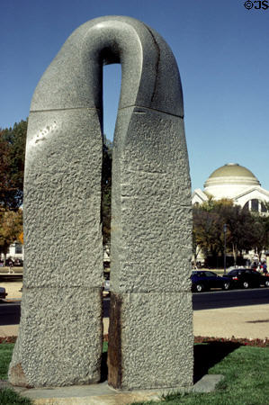 Modern sculpture in front of the Freer Gallery. Washington, DC.