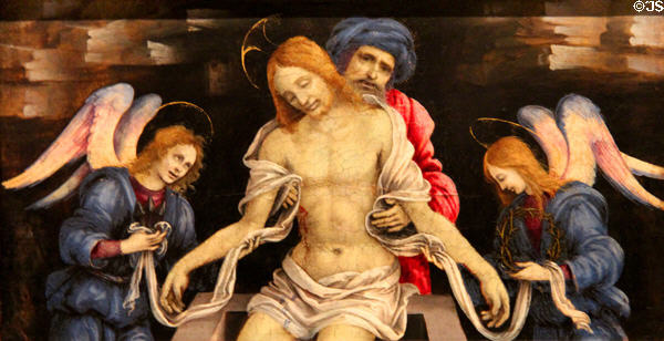 Pietà (c1500) by Filippino Lippi of Florence at National Gallery of Art. Washington, DC.