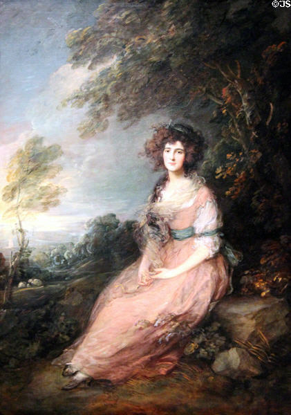 Mrs. Richard Brinsley Sheridan portrait (c1785-7) by Thomas Gainsborough at National Gallery of Art. Washington, DC.