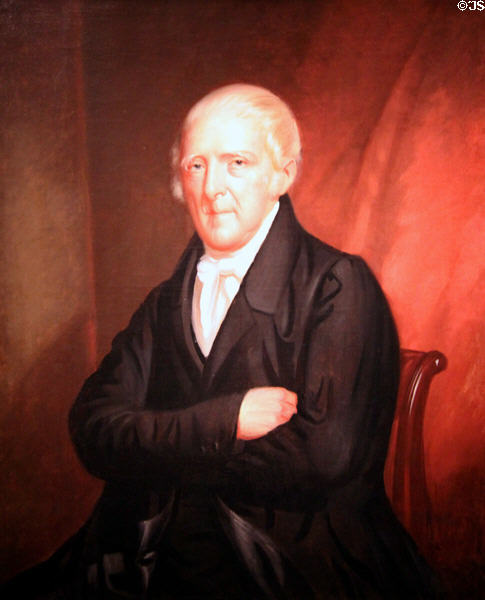 John Stevens, steamboat & locomotive pioneer portrait (c1830) by unknown at National Portrait Gallery. Washington, DC.