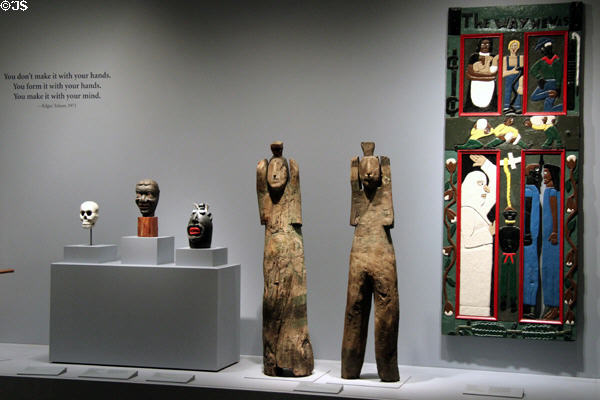 Modern American folk sculpture at Smithsonian American Art Museum. Washington, DC.